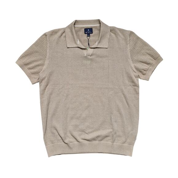Ben Sherman Short Sleeve Signature Knitted Polo Men’s Large Cotton Knit Casual - Picture 1 of 6